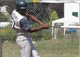 Manny Marchant was a perfect 4-for-4 with a homer, a double and two singles while also collecting seven RBI