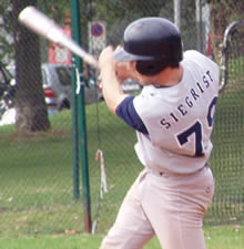 Tobias Siegrist went 2-for-4 to improve his batting average to .433.