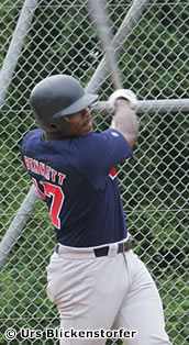 Bennett singled and doubled in his two at-bats.